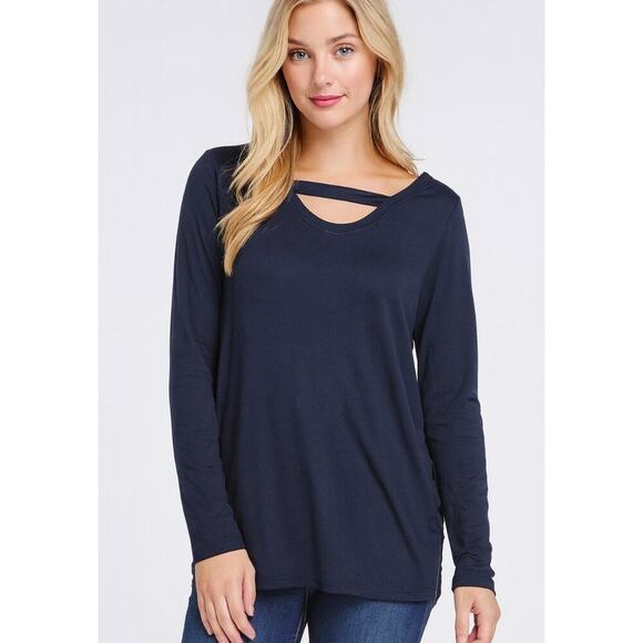 Athleta top long sleeve T-shirt back cross Boxy long torso workout gym SZ XS - Picture 1 of 7